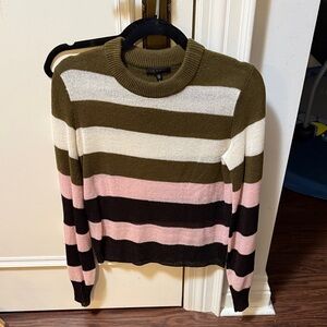 rag & bone Striped Sweater in Olive, White, Pink, and Black